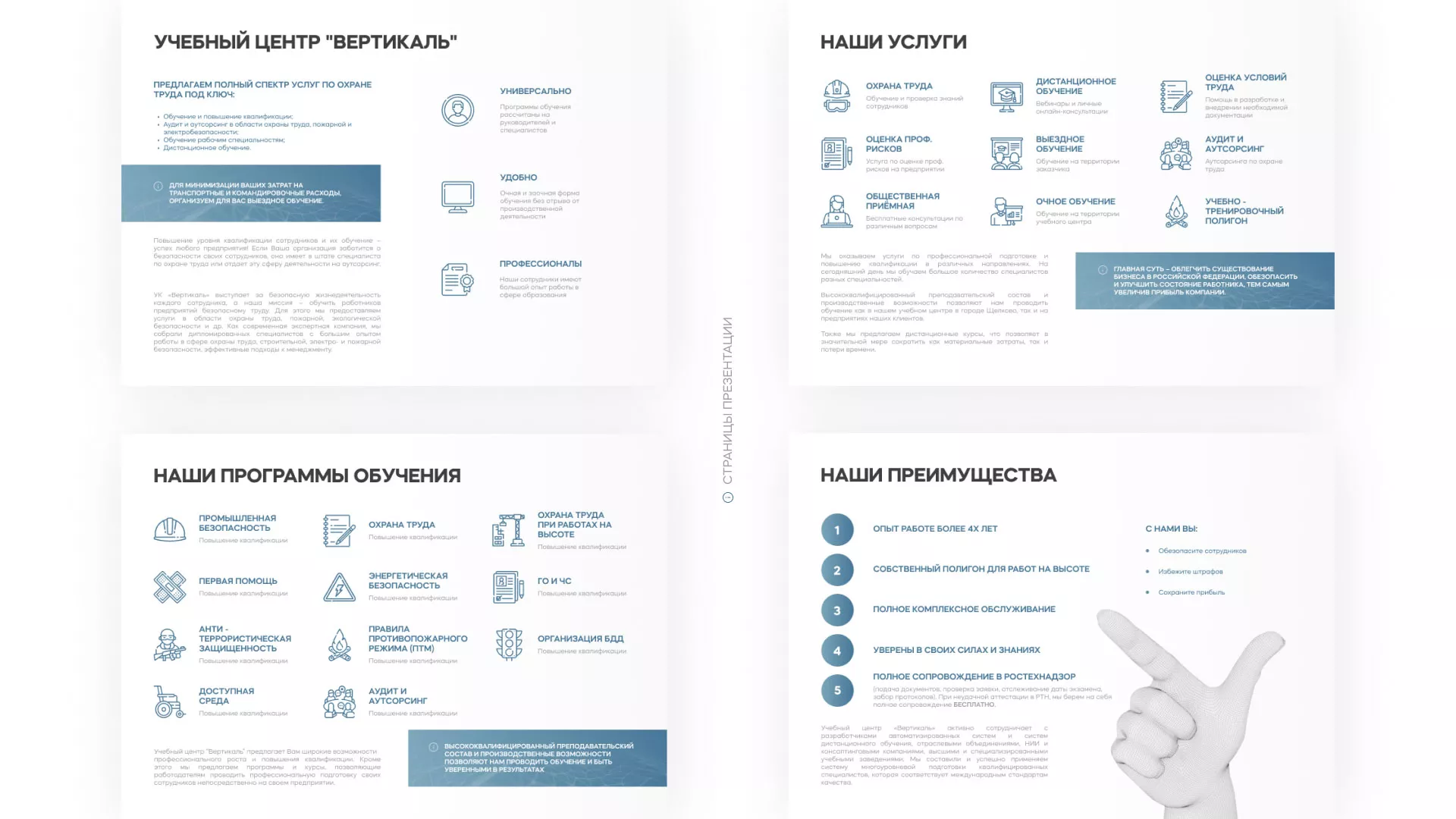 Разработка презентации для учебного центра «Вертикаль» в Красногорске