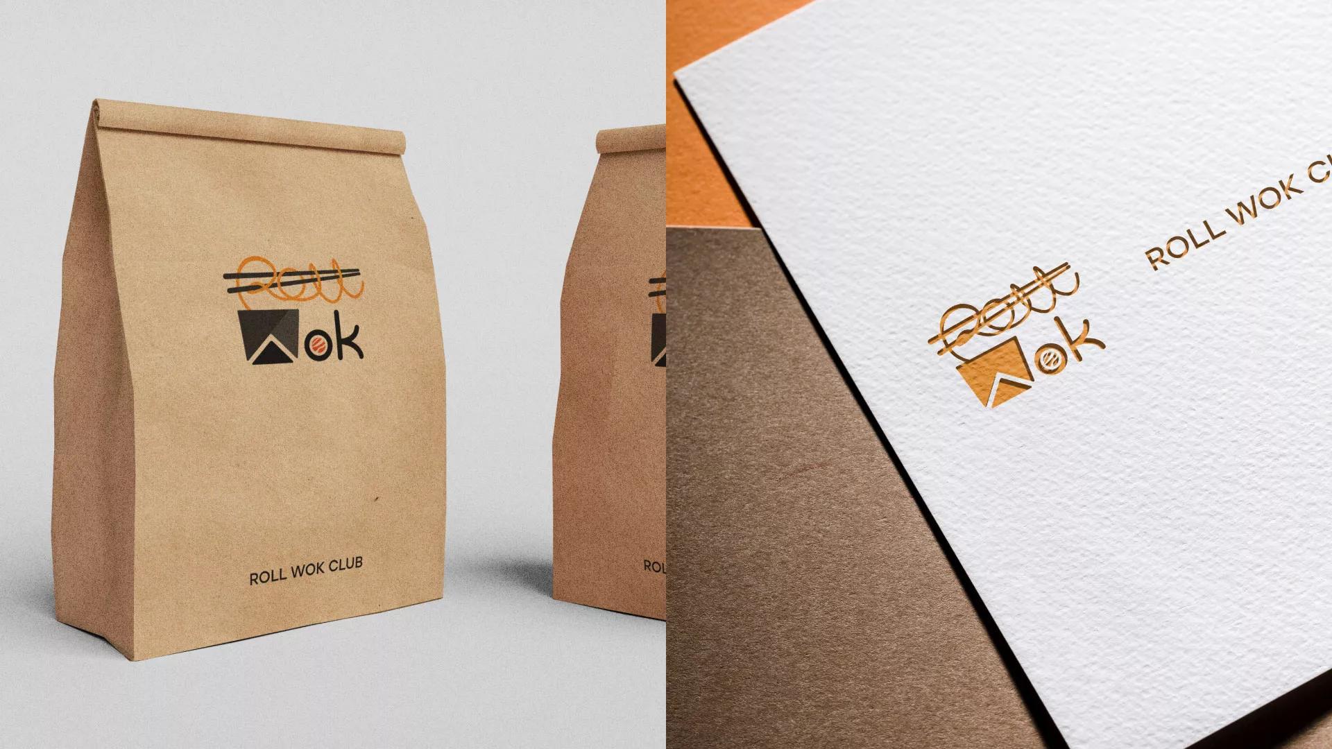 Разработка логотипа суши-бара «Roll Wok Club» в Красногорске