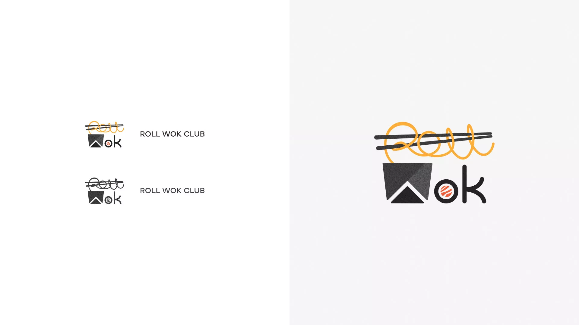 Разработка логотипа суши-бара «Roll Wok Club» в Красногорске
