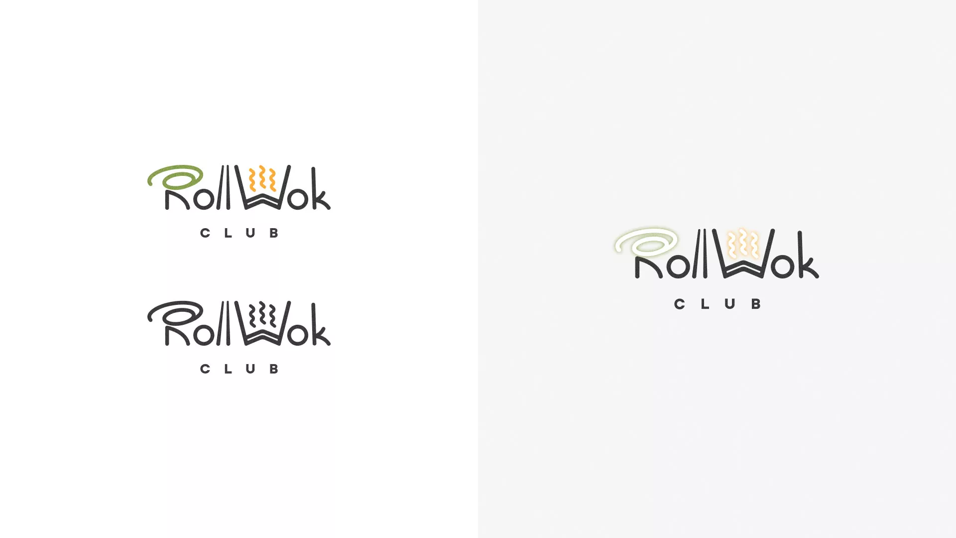 Разработка логотипа и фирменного стиля суши-бара «Roll Wok Club» в Красногорске