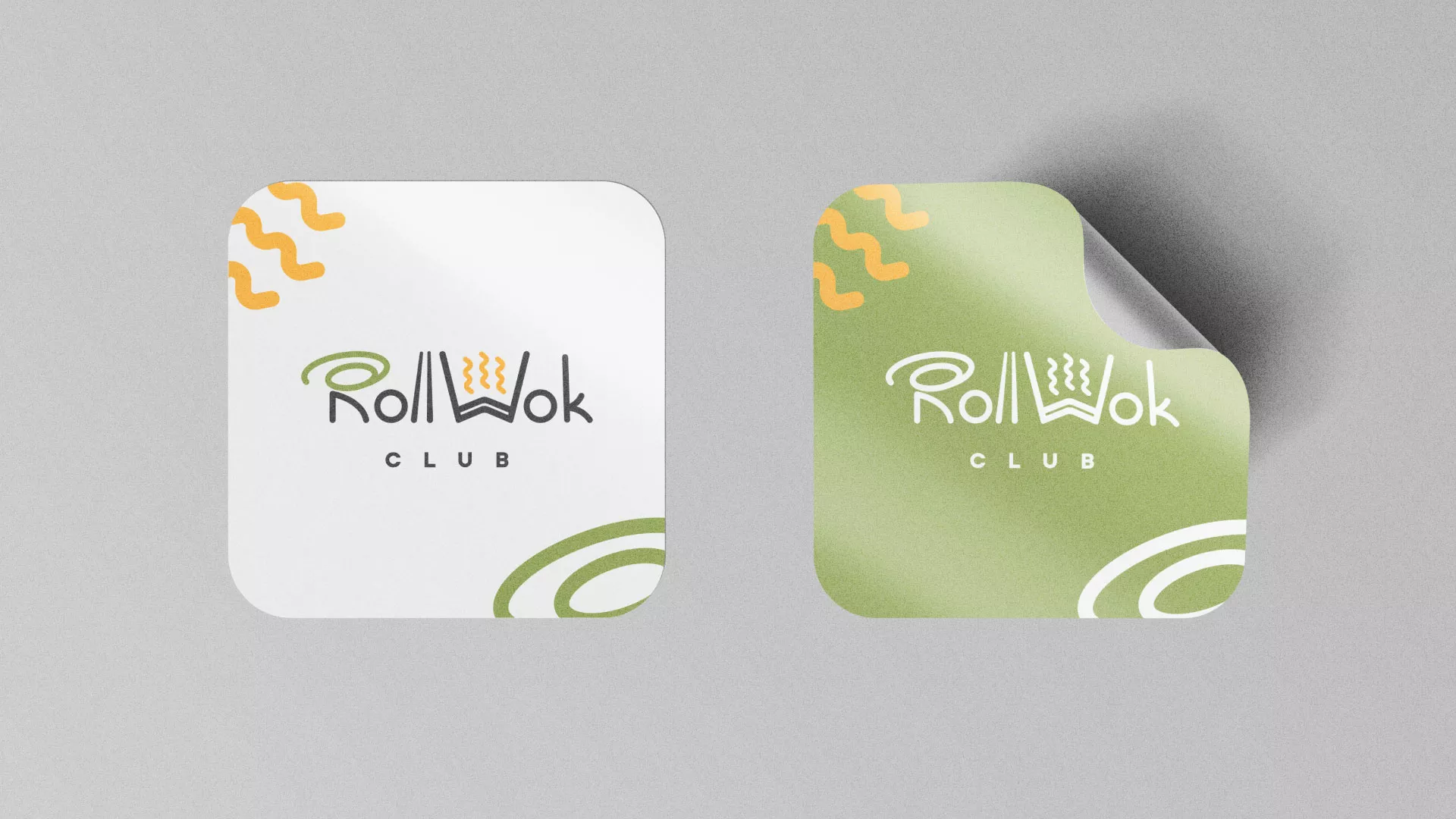 Разработка логотипа и фирменного стиля суши-бара «Roll Wok Club» в Красногорске