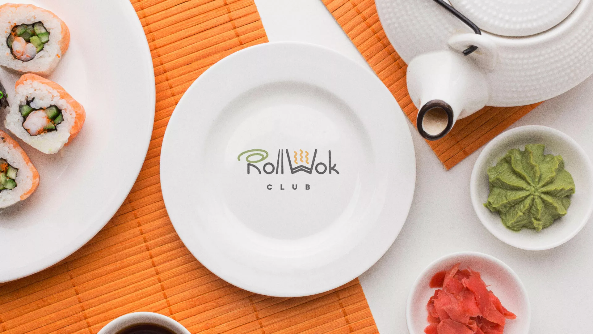 Разработка логотипа и фирменного стиля в Красногорске для суши-бара «Roll Wok Club» Разработка логотипа и фирменного стиля в Красногорске для суши-бара «Roll Wok Club»